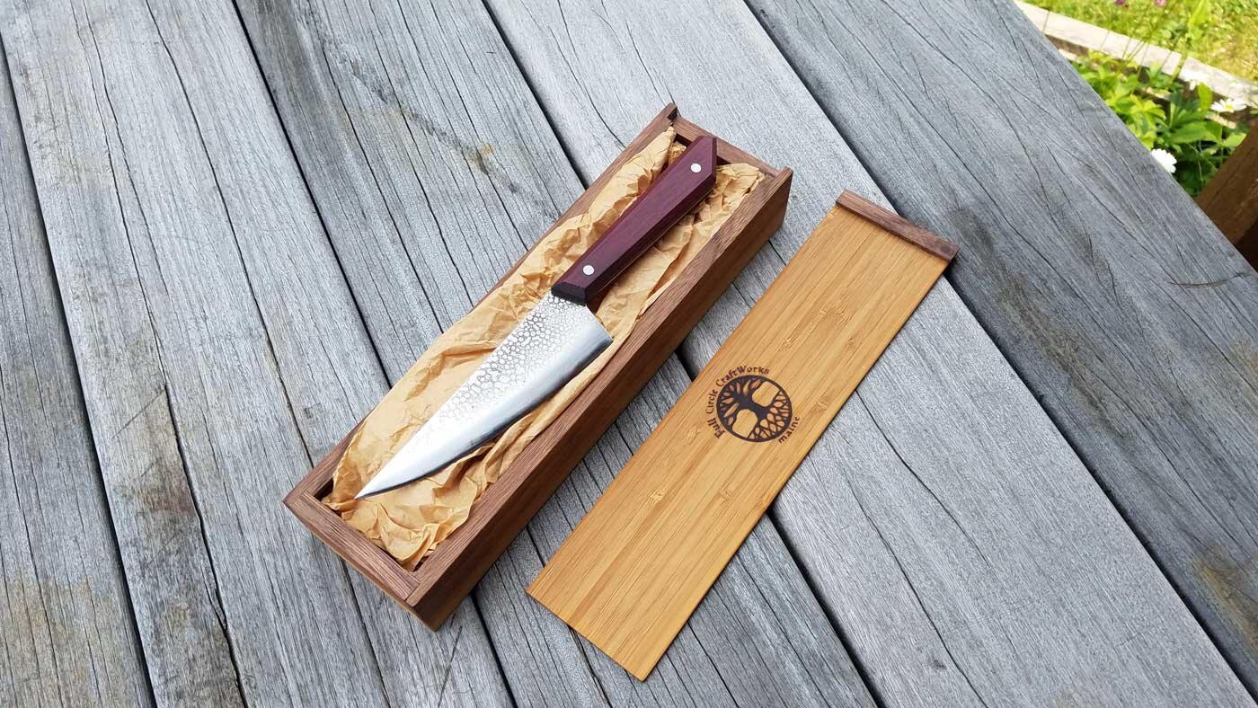 Packaged in a handmade walnut-and-bamboo box, these trusty tools arrive user-ready. 