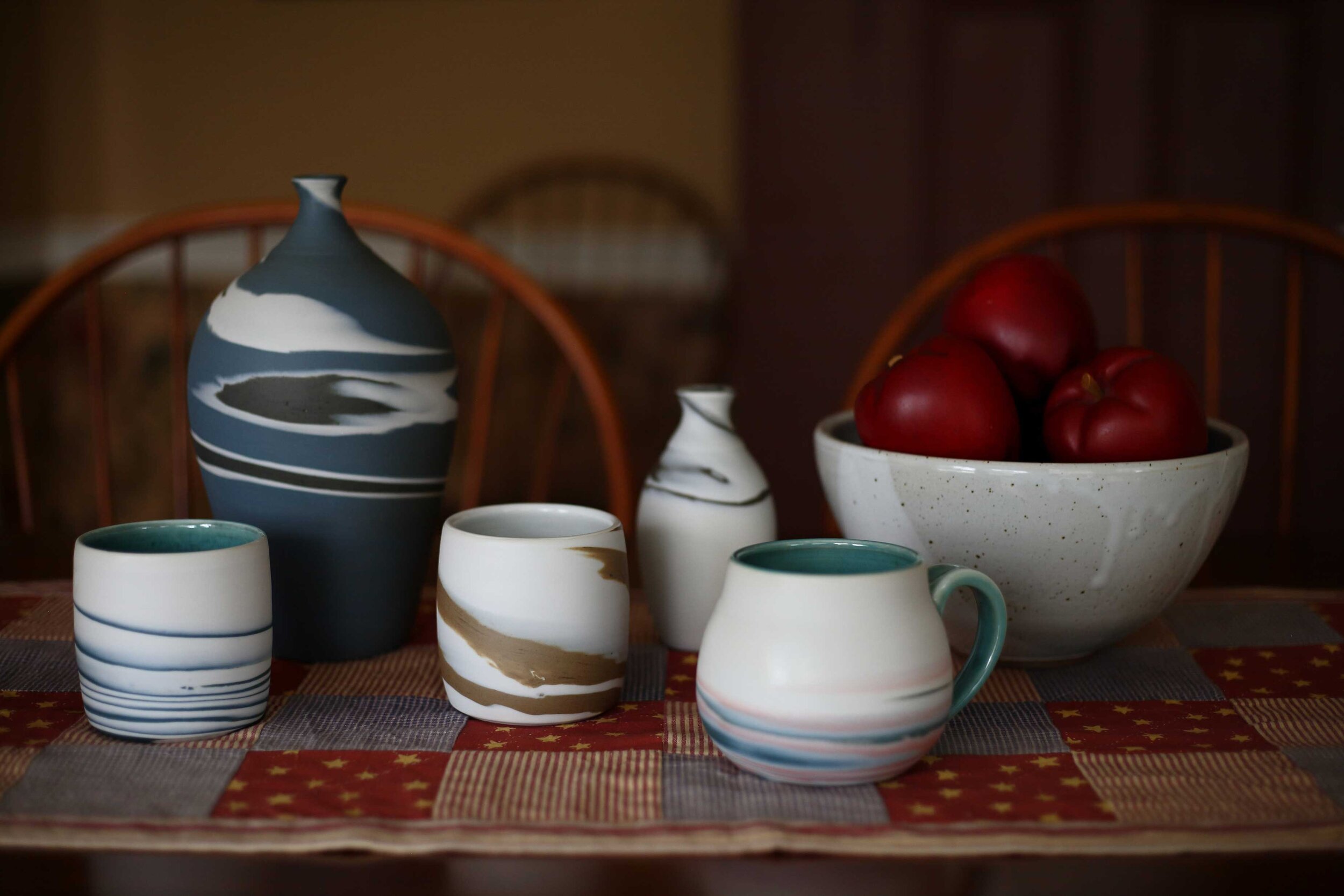  Zach Orenstein’s ceramic mugs, cups, vases, and bottles please the eye as well as the hand. 